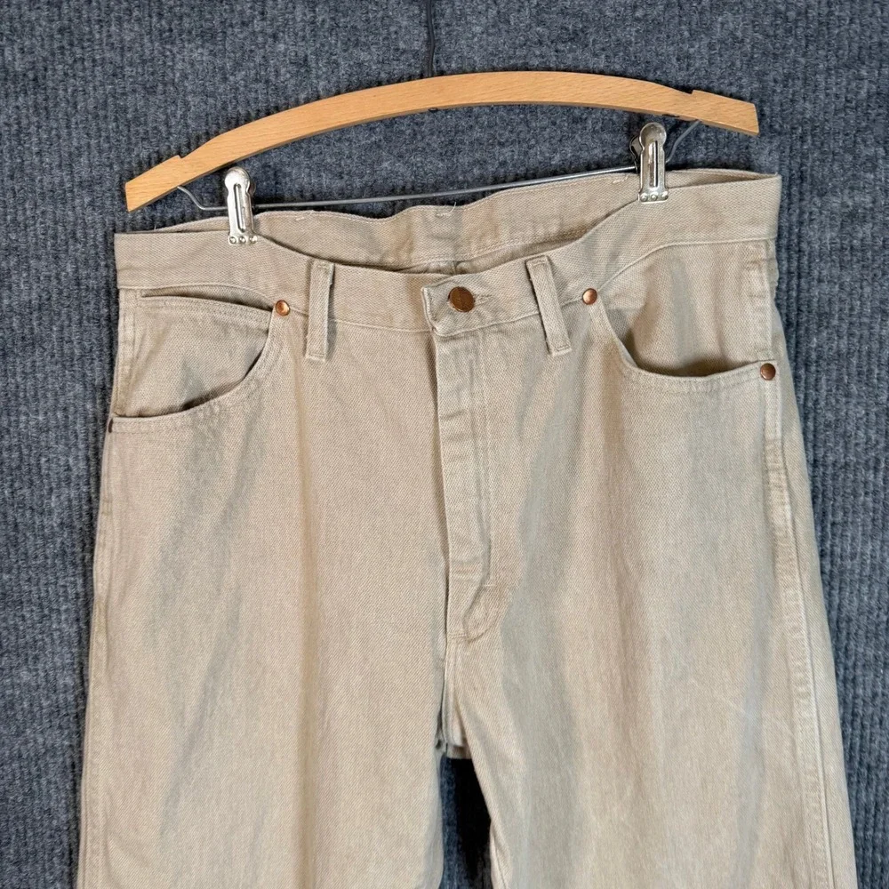 Wrangler 1013MWZTN Tan/Khaki Original Cowboy Cut Jeans Mens 36x30 (35x29) Rodeo